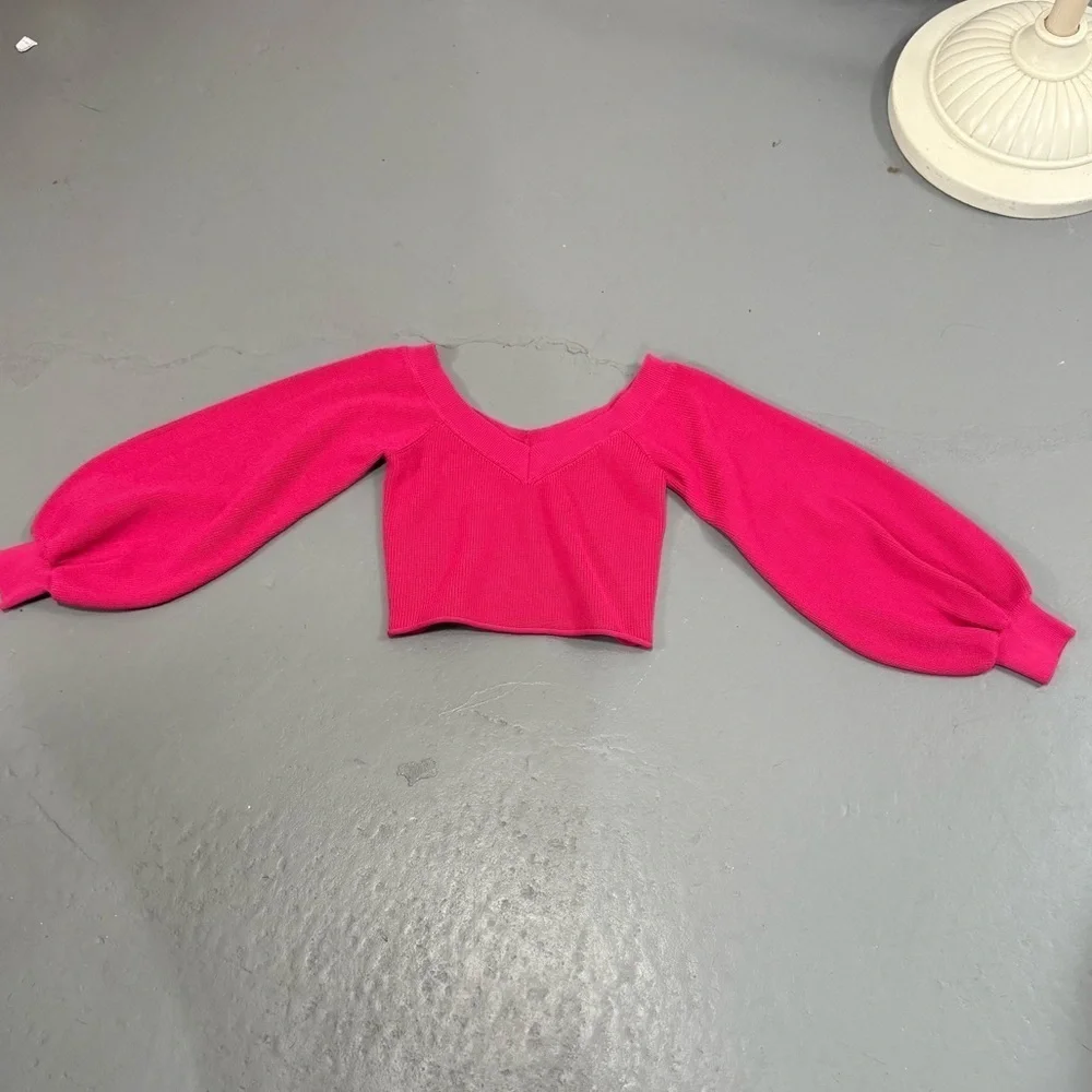 ZARA | Balloon Sleeve Crop Sweater